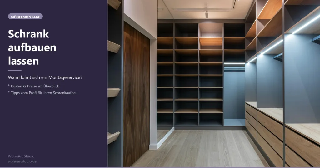 Schrank aufbauen lassen – moderner begehbarer Kleiderschrank mit professioneller Montage