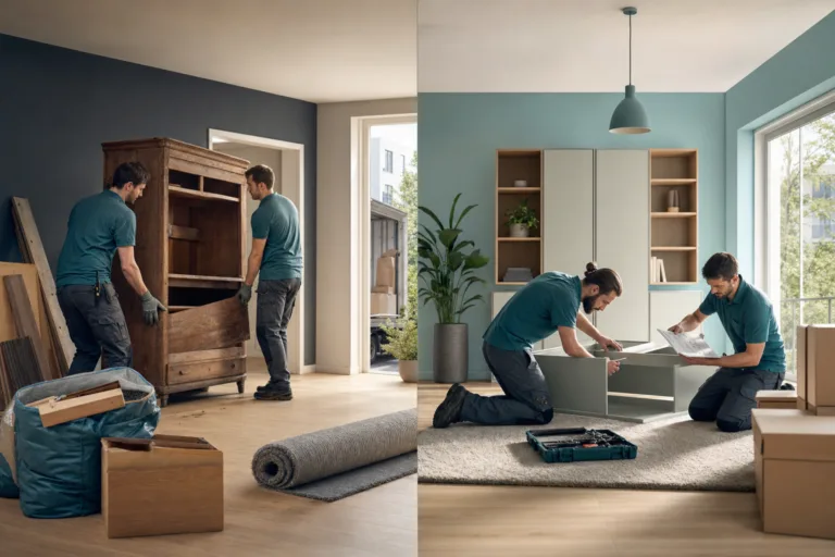Alte Möbel entsorgen vor der Montage neuer Einrichtung