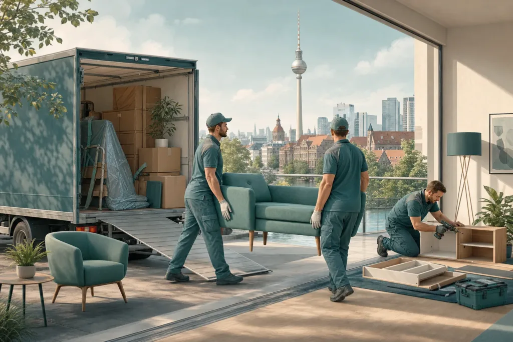 Möbeltransport mit Montage in einer hellen Berliner Wohnung